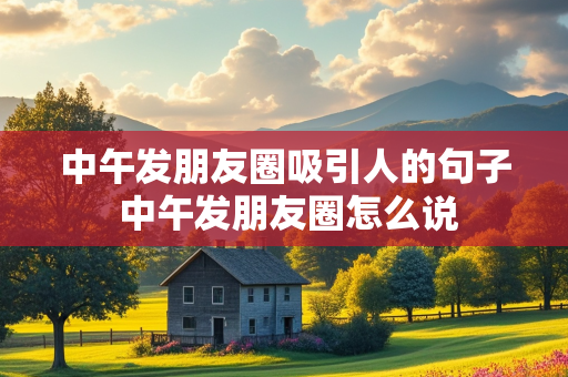 中午发朋友圈吸引人的句子 中午发朋友圈怎么说