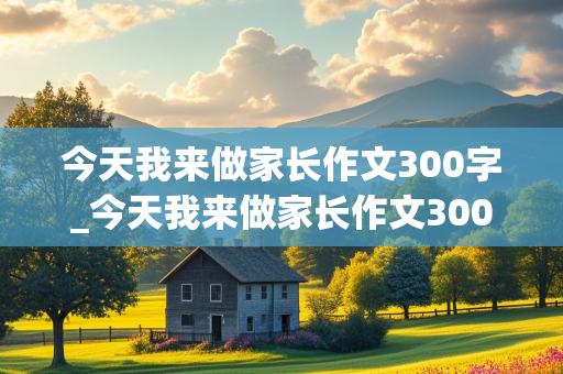 今天我来做家长作文300字_今天我来做家长作文300字三年级下册