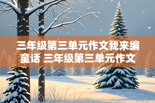 三年级第三单元作文我来编童话 三年级第三单元作文我来编童话评语