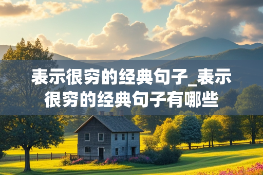 表示很穷的经典句子_表示很穷的经典句子有哪些