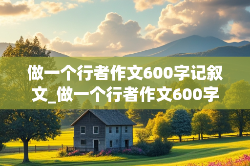 做一个行者作文600字记叙文_做一个行者作文600字记叙文初二