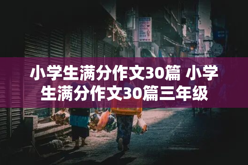 小学生满分作文30篇 小学生满分作文30篇三年级