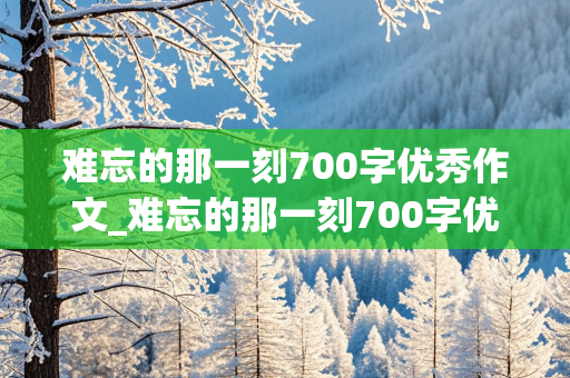 难忘的那一刻700字优秀作文_难忘的那一刻700字优秀作文初一