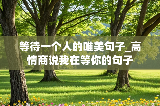 等待一个人的唯美句子_高情商说我在等你的句子