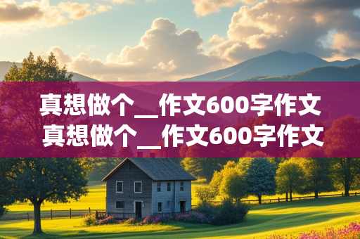 真想做个__作文600字作文 真想做个__作文600字作文初中