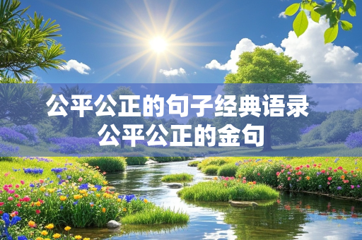 公平公正的句子经典语录 公平公正的金句