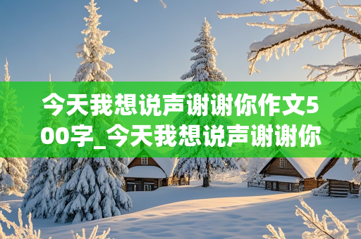 今天我想说声谢谢你作文500字_今天我想说声谢谢你作文500字同学