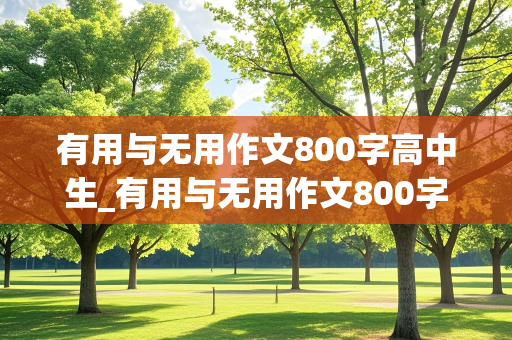 有用与无用作文800字高中生_有用与无用作文800字高中生议论文