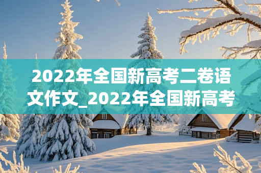 2022年全国新高考二卷语文作文_2022年全国新高考二卷语文作文范文