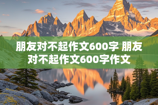 朋友对不起作文600字 朋友对不起作文600字作文