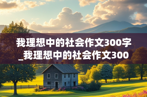 我理想中的社会作文300字_我理想中的社会作文300字左右