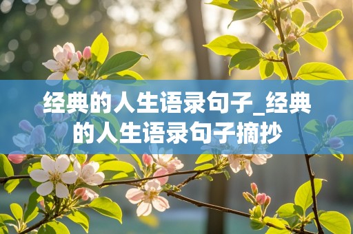 经典的人生语录句子_经典的人生语录句子摘抄