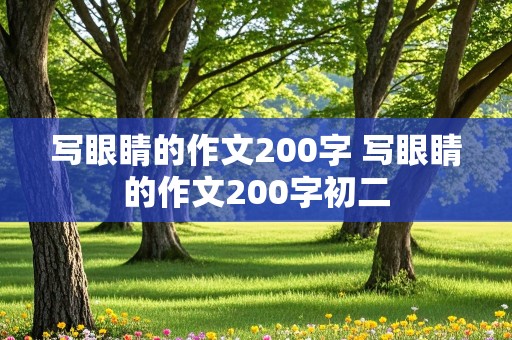 写眼睛的作文200字 写眼睛的作文200字初二