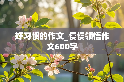 好习惯的作文_慢慢领悟作文600字