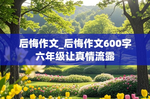 后悔作文_后悔作文600字六年级让真情流露