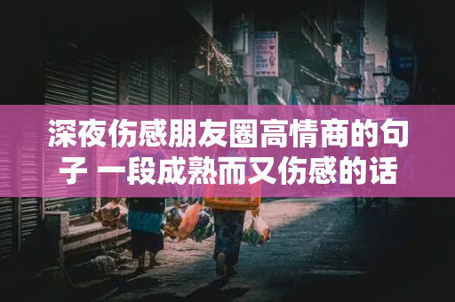 深夜伤感朋友圈高情商的句子 一段成熟而又伤感的话