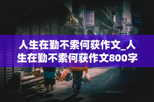 人生在勤不索何获作文_人生在勤不索何获作文800字