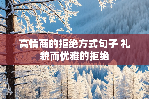 高情商的拒绝方式句子 礼貌而优雅的拒绝