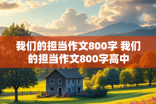 我们的担当作文800字 我们的担当作文800字高中