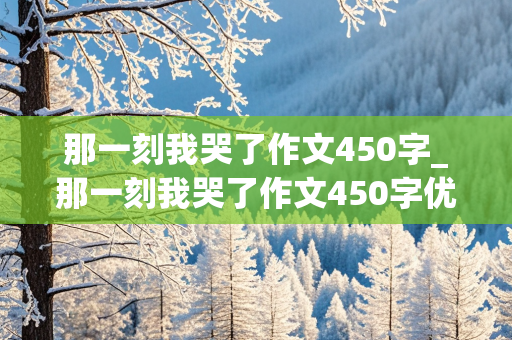 那一刻我哭了作文450字_那一刻我哭了作文450字优秀作文