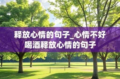 释放心情的句子_心情不好喝酒释放心情的句子