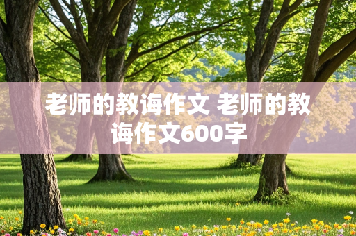 老师的教诲作文 老师的教诲作文600字