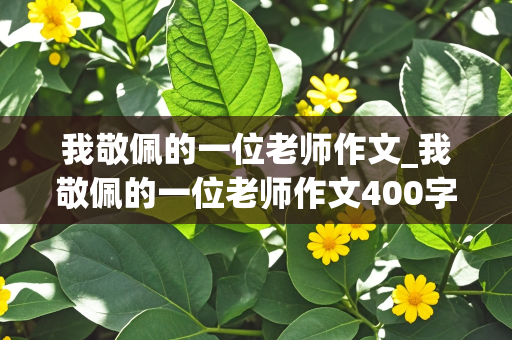 我敬佩的一位老师作文_我敬佩的一位老师作文400字