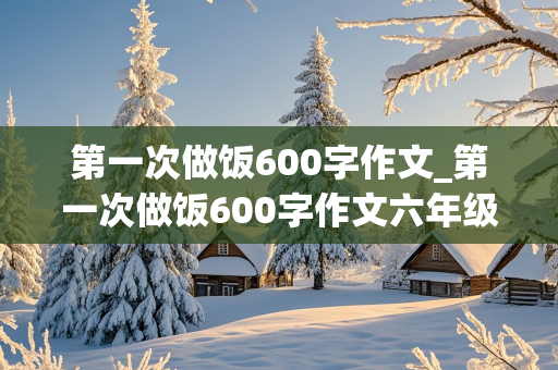 第一次做饭600字作文_第一次做饭600字作文六年级