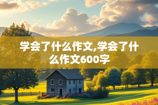 学会了什么作文,学会了什么作文600字