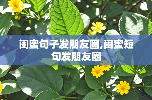 闺蜜句子发朋友圈,闺蜜短句发朋友圈