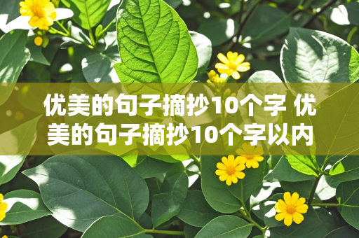 优美的句子摘抄10个字 优美的句子摘抄10个字以内