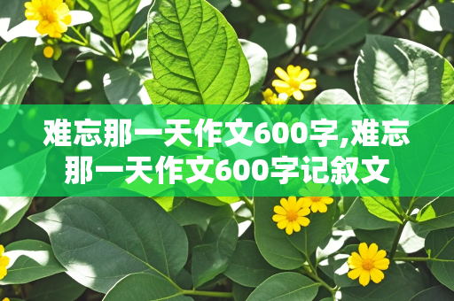 难忘那一天作文600字,难忘那一天作文600字记叙文