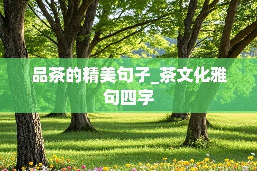 品茶的精美句子_茶文化雅句四字