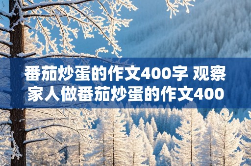 番茄炒蛋的作文400字 观察家人做番茄炒蛋的作文400字