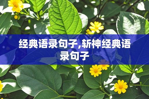 经典语录句子,斩神经典语录句子