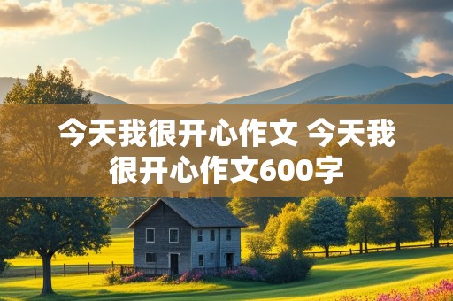 今天我很开心作文 今天我很开心作文600字