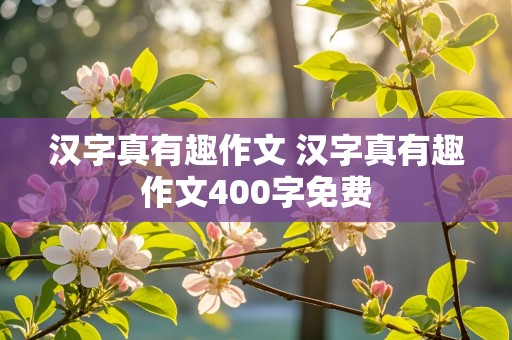 汉字真有趣作文 汉字真有趣作文400字免费