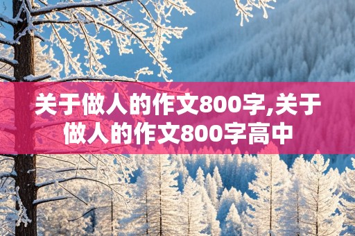 关于做人的作文800字,关于做人的作文800字高中