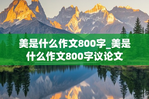 美是什么作文800字_美是什么作文800字议论文