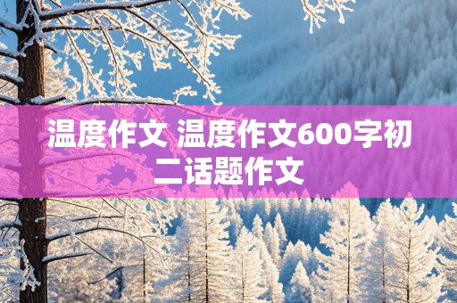 温度作文 温度作文600字初二话题作文