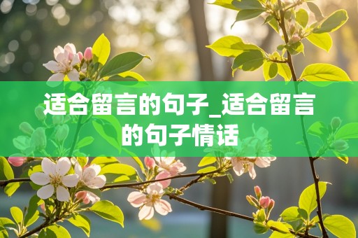 适合留言的句子_适合留言的句子情话