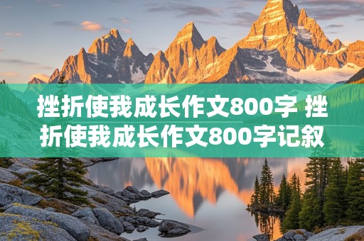 挫折使我成长作文800字 挫折使我成长作文800字记叙文