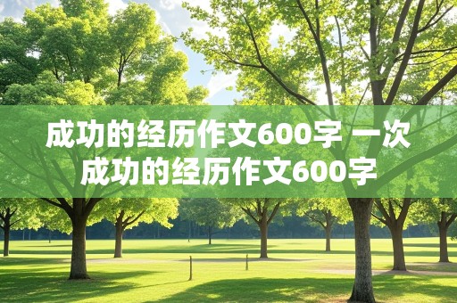 成功的经历作文600字 一次成功的经历作文600字