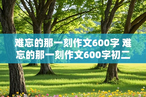 难忘的那一刻作文600字 难忘的那一刻作文600字初二