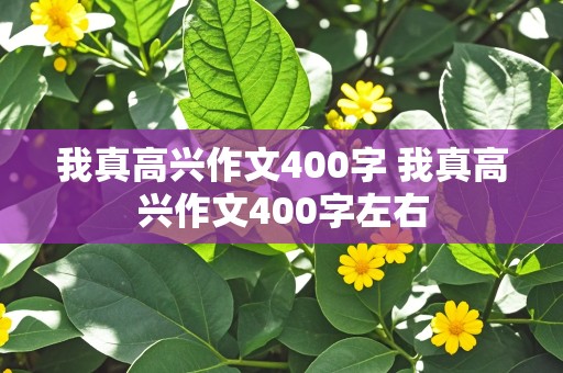 我真高兴作文400字 我真高兴作文400字左右