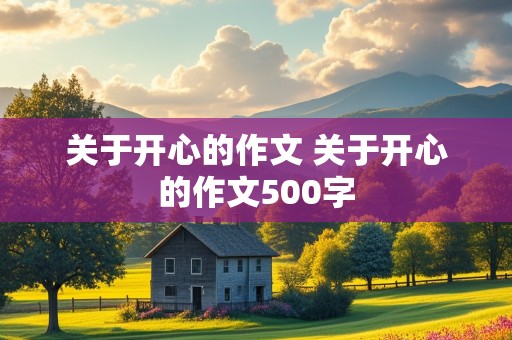 关于开心的作文 关于开心的作文500字