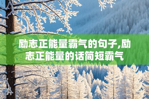 励志正能量霸气的句子,励志正能量的话简短霸气