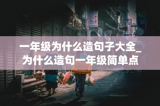 一年级为什么造句子大全_为什么造句一年级简单点