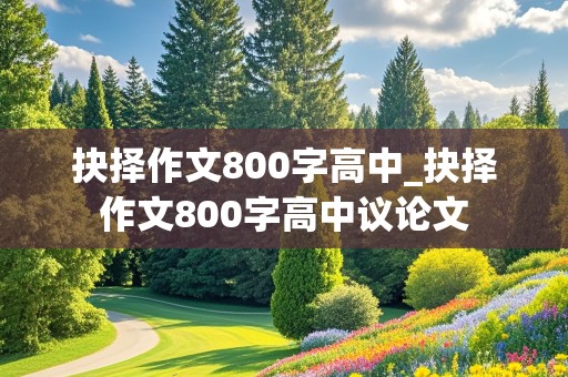 抉择作文800字高中_抉择作文800字高中议论文