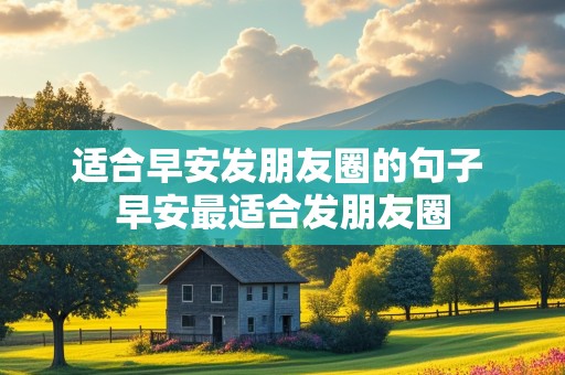 适合早安发朋友圈的句子 早安最适合发朋友圈